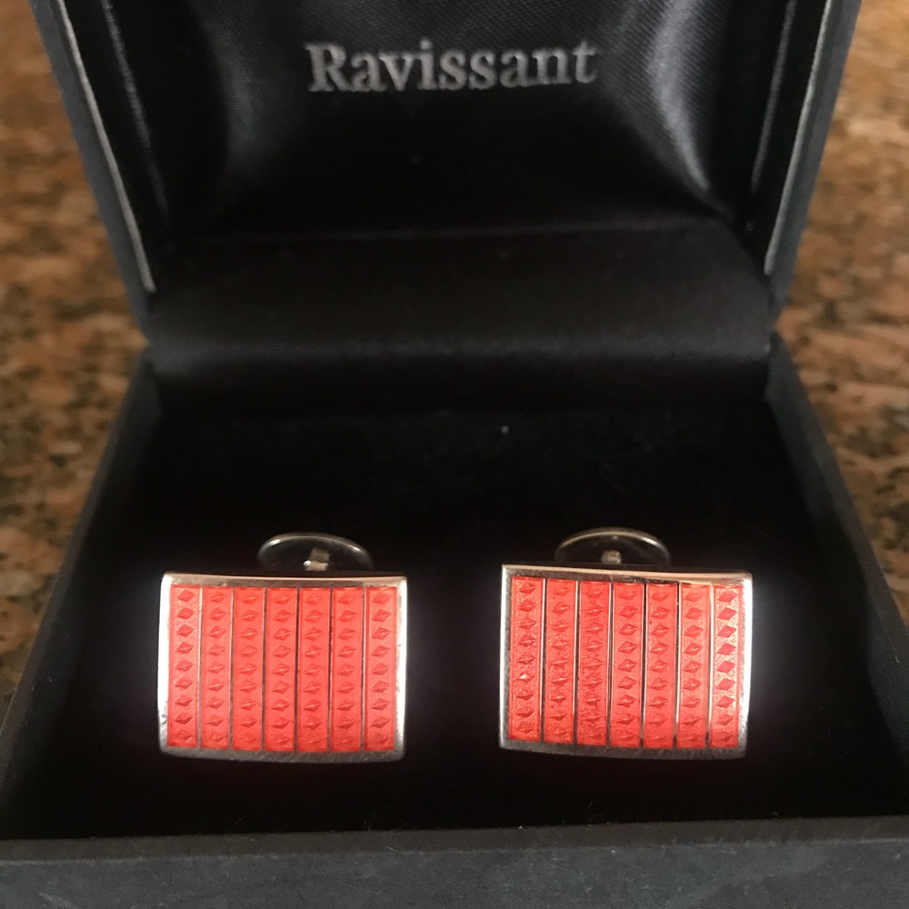 Salmon color Cuff Links